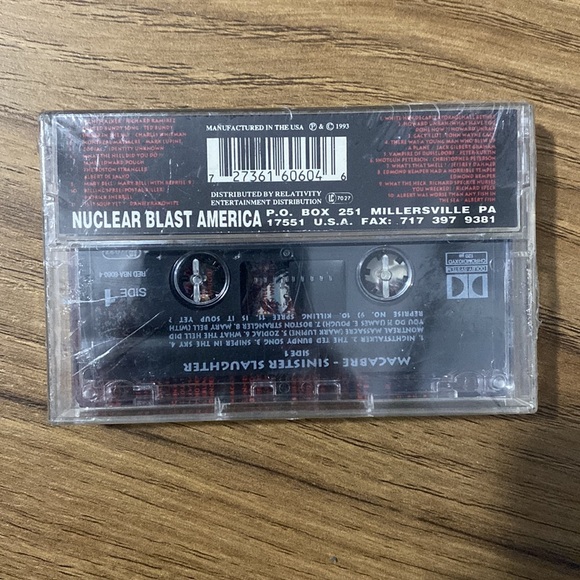 MACABRE - Sinister Slaughter 1993 Cassette (Collectible) Nuclear Blast America - Picture 2 of 6